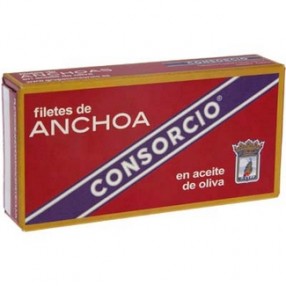 CONSORCIO Filetes de anchoas en aceite de oliva lata 50 grs